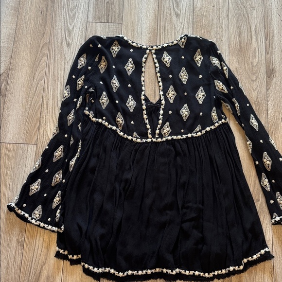 Free people Black dress with Cream Embroidery - Picture 5 of 5